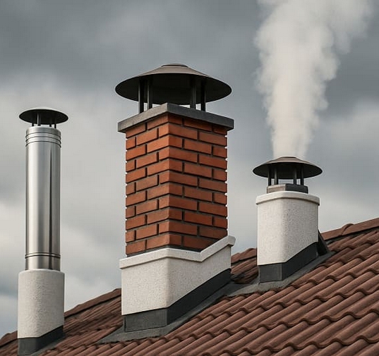 Покраска металлического дымохода термостойкой эмалью в холодную погоду