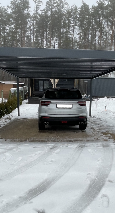 крыша навеса из профнастила для автомобиля