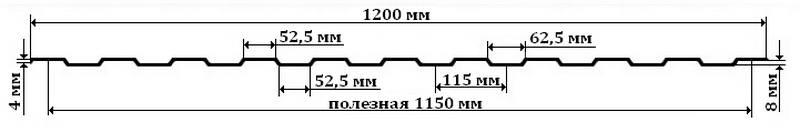 Профнастил с8 чертеж