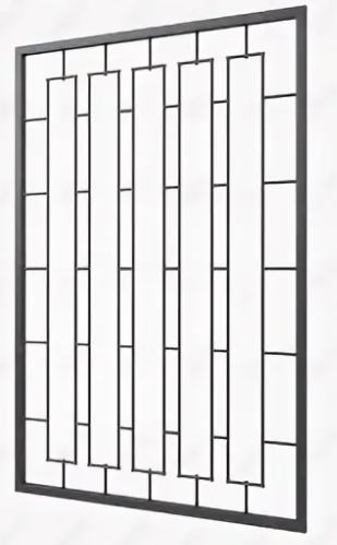 Декоративная решетка на окно, сваренная из металлических шестигранников