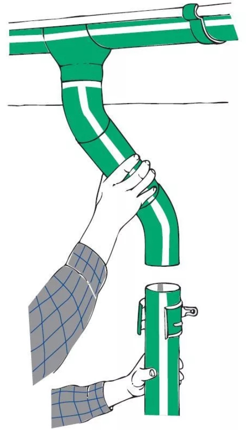 Пошаговый монтаж водосточной трубы и жёлоба на стене дома