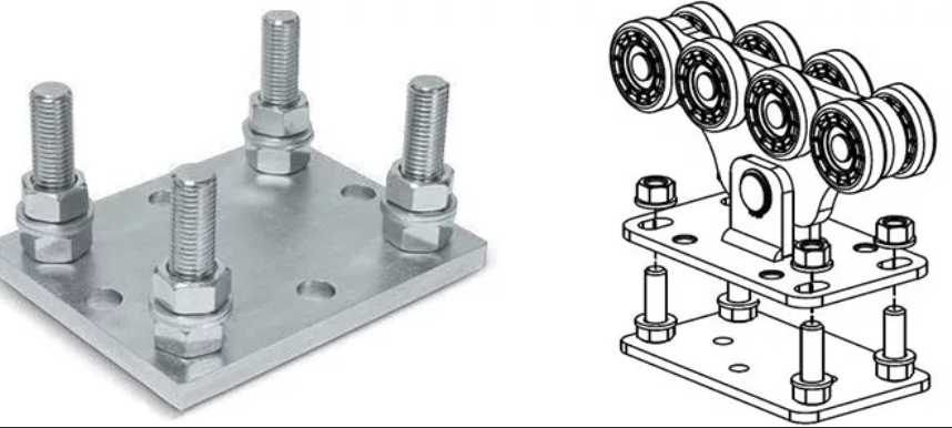 Установка и регулировка роликовых опор на направляющую балку