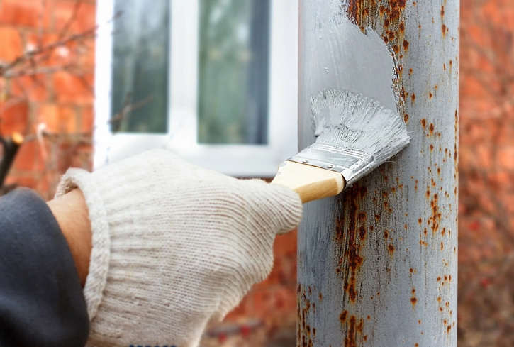 Осенняя обработка металла грунт-эмалью перед зимой